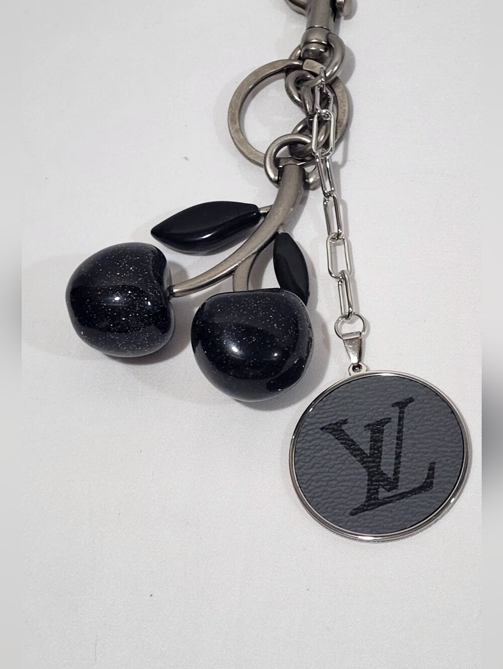 Louis Vuitton Monogram Canvas Black Cherry Charm Keychain Bag Charm LV